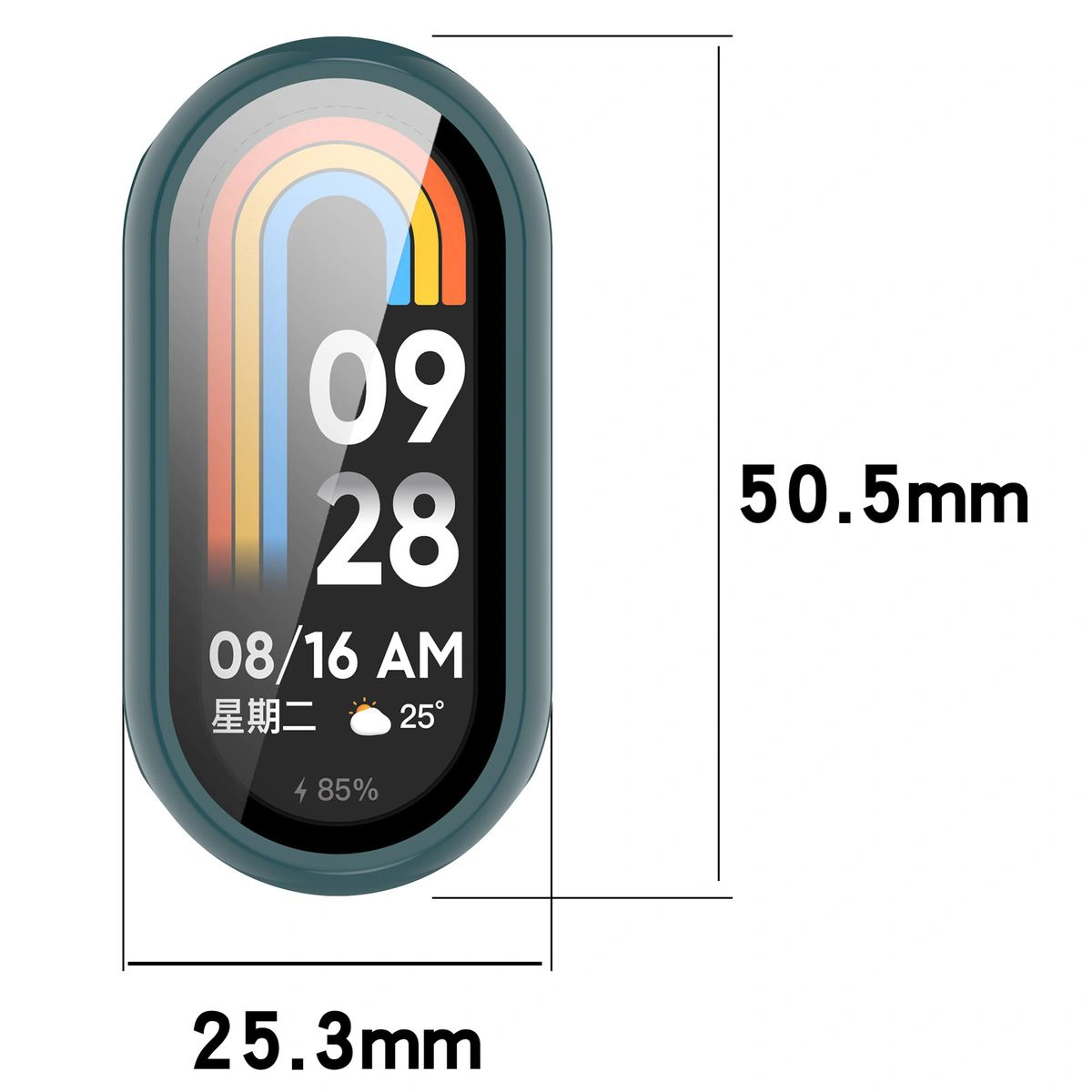 Wymiary etui Bizon Case Watch Adamo do Smart Band 10